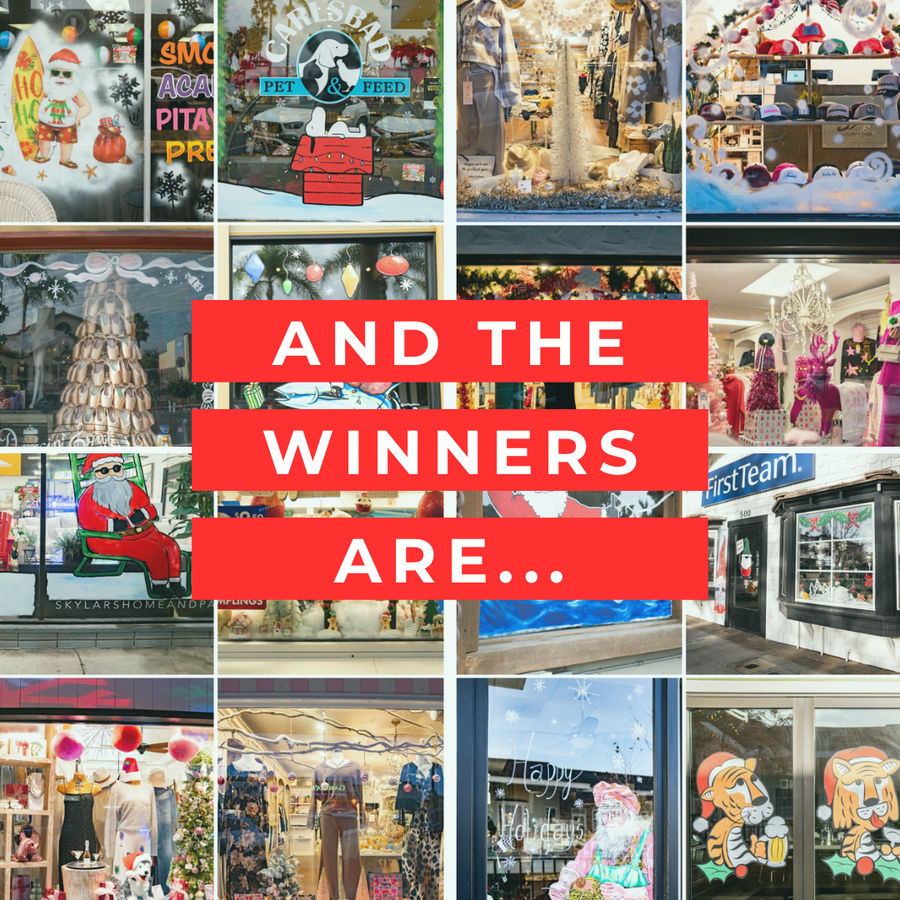 Carlsbad Village Sparkles with Holiday Window Contest Winners!